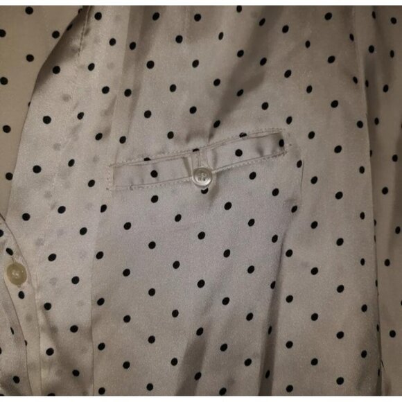 The Limited Blouse Women's White & Black Polka Dot XS 3/4 Sleeves Button Front - Picture 2 of 7